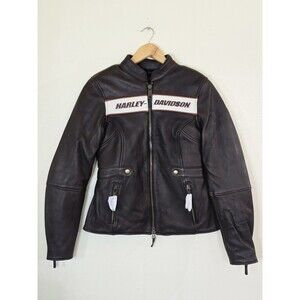 Harley Davidson Victory Lane Leather Jacket Womens XS Brown Cowhide Moto NWT